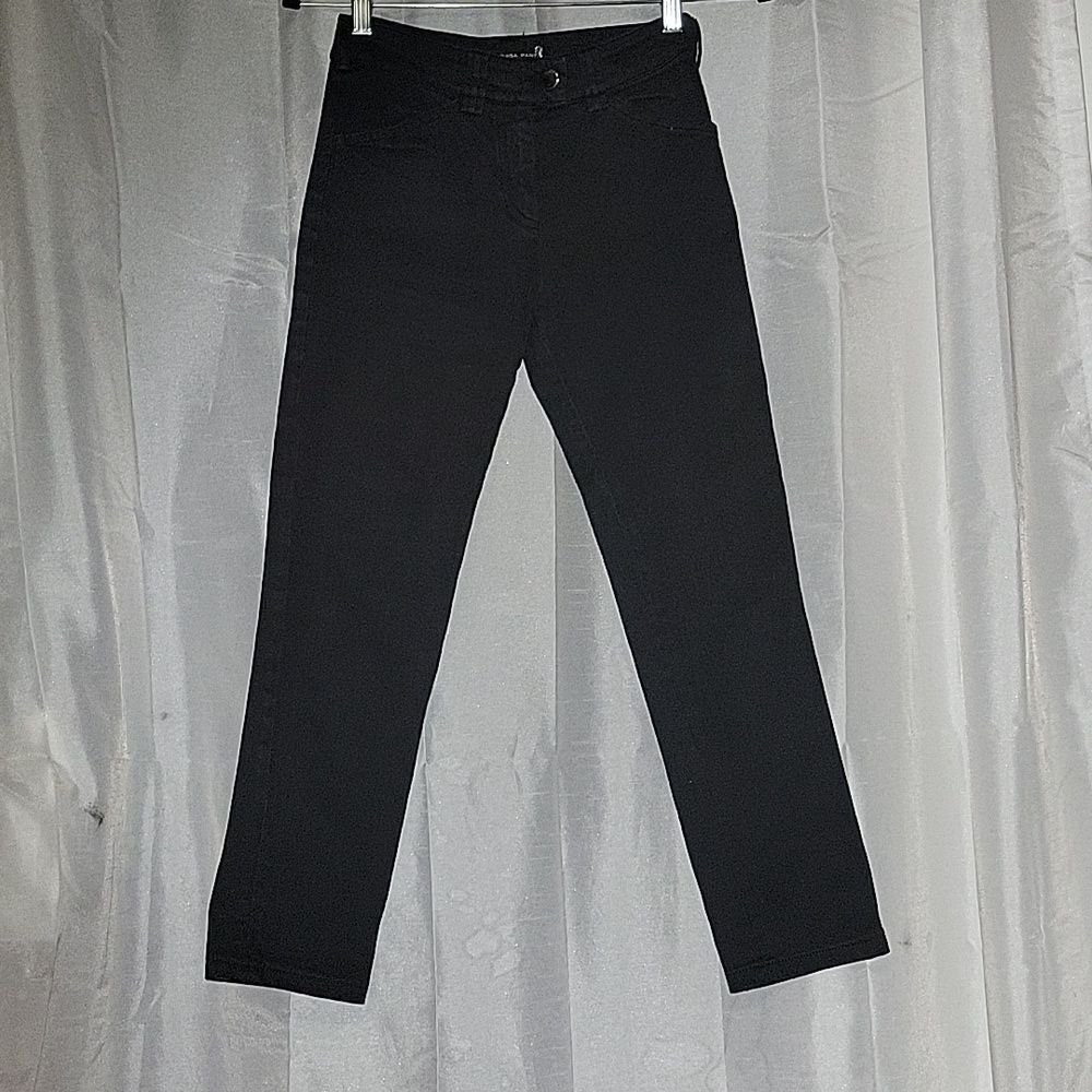 BALENCIAGA black mid rise skinny leg jeans